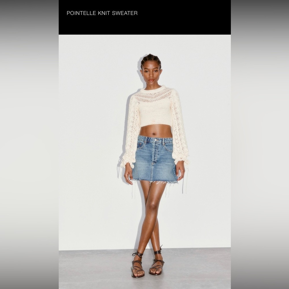 Zara pointelle knit sweater